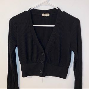 Ribbed waisted cropped cardigan